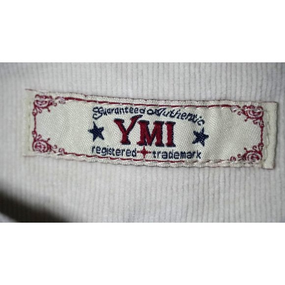 Y2K YMI Mini Skirt Womens Girls Size 14 Cream Corduroy Tiered Raw Edge - Picture 5 of 7